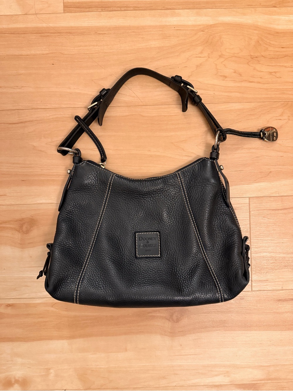 Dooney & Bourke Black Pebbled Leather Shoulder Bag
